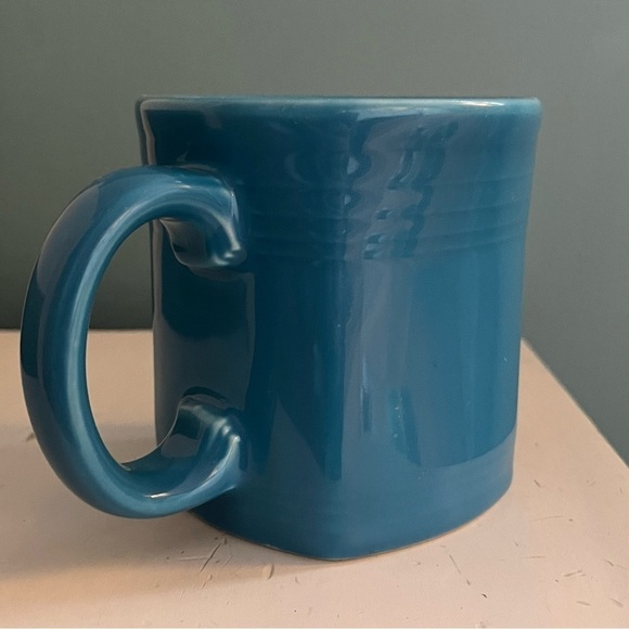 Fiesta Square Mugs (2), Made in USA, Vintage. Peacock Blue - Picture 10 of 15